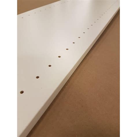The melamine finish is a low pressure laminated process, much different than Formica type high pressure laminate. . Pre drilled melamine board